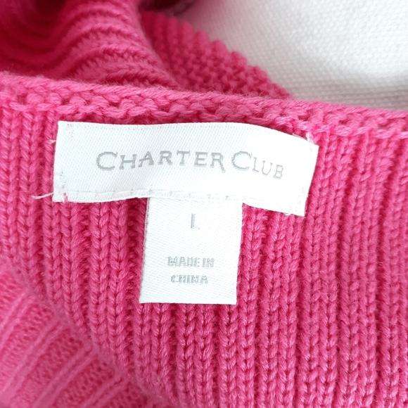 Charter Club Ribbed Sweater L Pink 385 - Picture 5 of 6